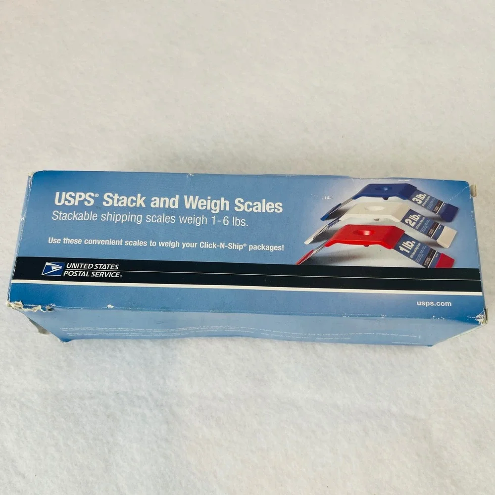 USPS Stack and Weigh Scales Red White Blue Shipping Scale Set 1-6 lbs Capacity